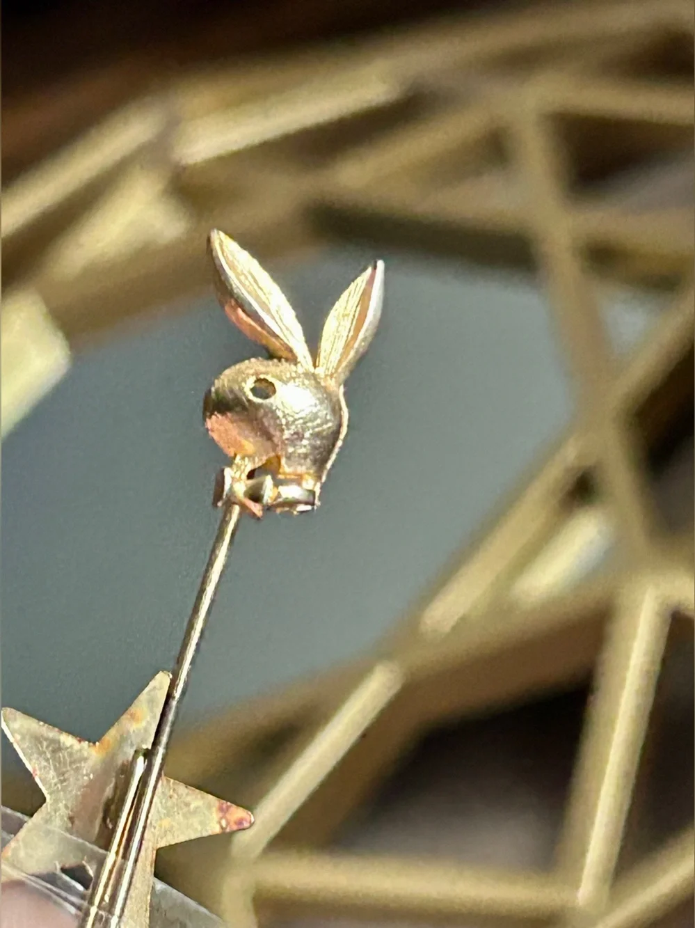 Playboy Bunny |  Star & Pink Ice & CZ Crystal Stick Pin Set - Goldtone *Read 4ea